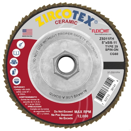 Flexovit FLAP DISC ZIRCOTEX CERAMIC Z5011FH